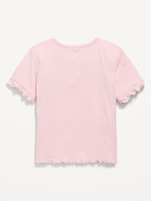 View large product image 2 of 2. Short-Sleeve Pointelle-Knit Top for Toddler Girls