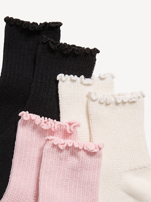 View large product image 2 of 2. Ruffle-Cuff Crew Socks 3-Pack for Toddler & Baby
