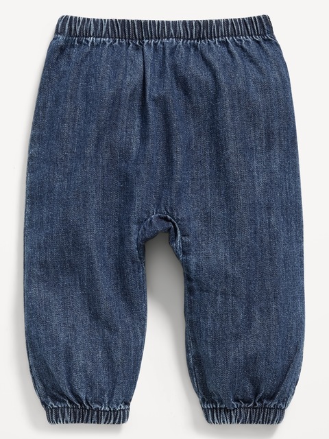 Pantalon à taille extensible en chambray pour bébé - Bleu