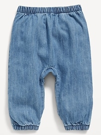 Image number 1 showing, Pull-On Chambray Pants for Baby