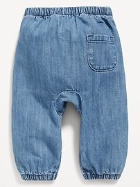Image number 2 showing, Pull-On Chambray Pants for Baby