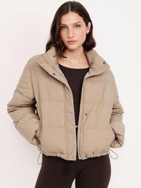 Water-Resistant Nylon Puffer Jacket - Salt Marsh