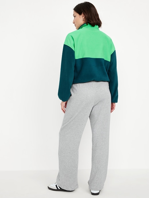 L'image numéro 2 présente Pantalon en coton ouaté à jambe large et à taille haute PurConfort