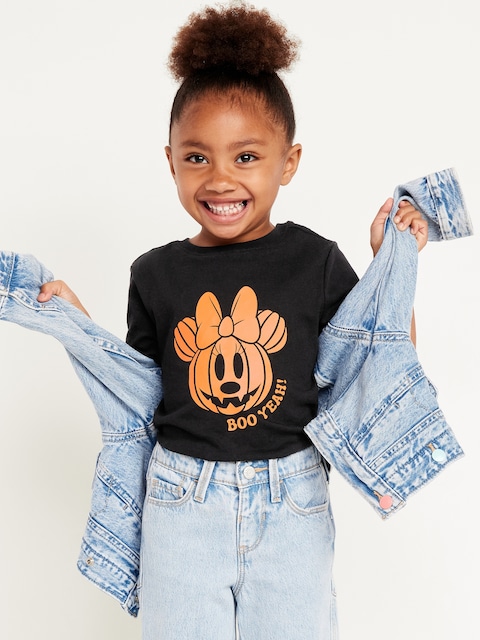 Disney© Pumpkin Minnie Mouse Unisex Graphic T-Shirt for Toddler - Black