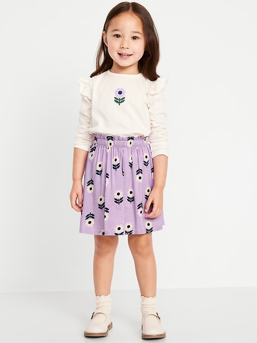 Voir une image plus grande du produit 1 de 3. Ensemble jupe et t-shirt à volants à manches longues pour Toute-petite fille