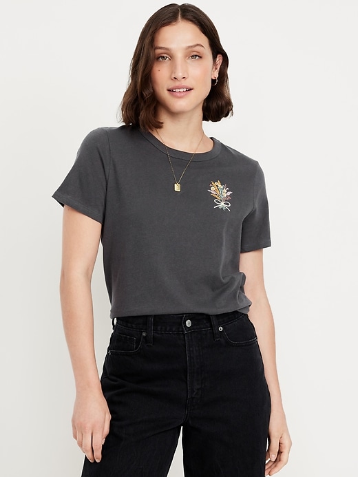 L'image numéro 1 présente T-shirt passe-partout ras du cou à imprimé