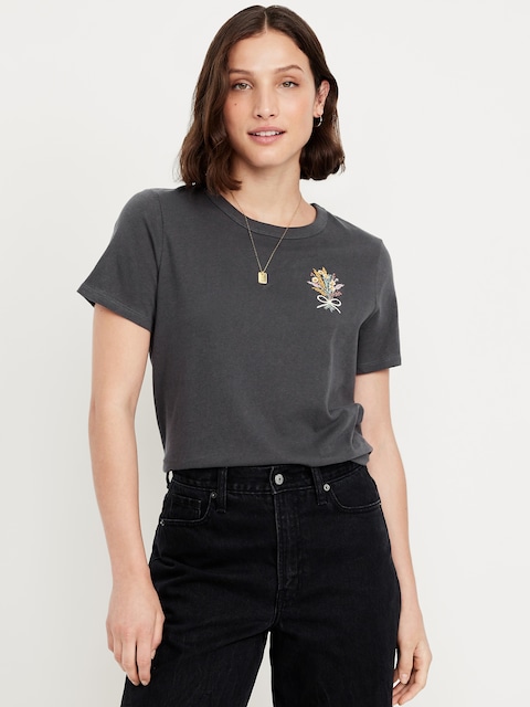T-shirt passe-partout ras du cou à imprimé - Panthère