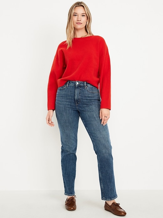 Image number 4 showing, Extra High-Waisted Straight Jeans
