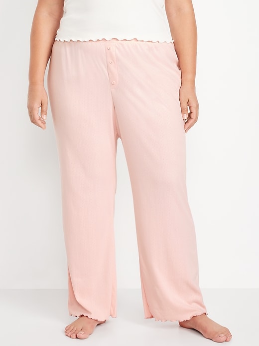 Image number 7 showing, High-Waisted Cozy Rib Pajama Pants