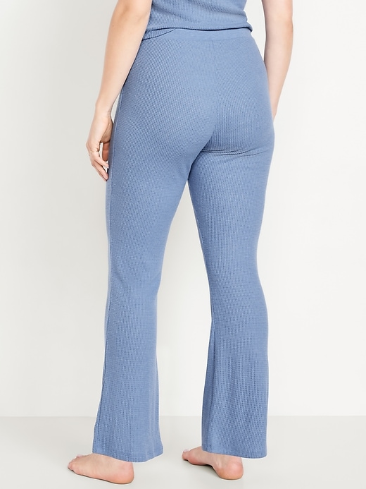Image number 6 showing, High-Waisted Cozy Waffle Flare Pants