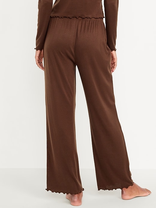Image number 2 showing, High-Waisted Cozy Rib Pajama Pants