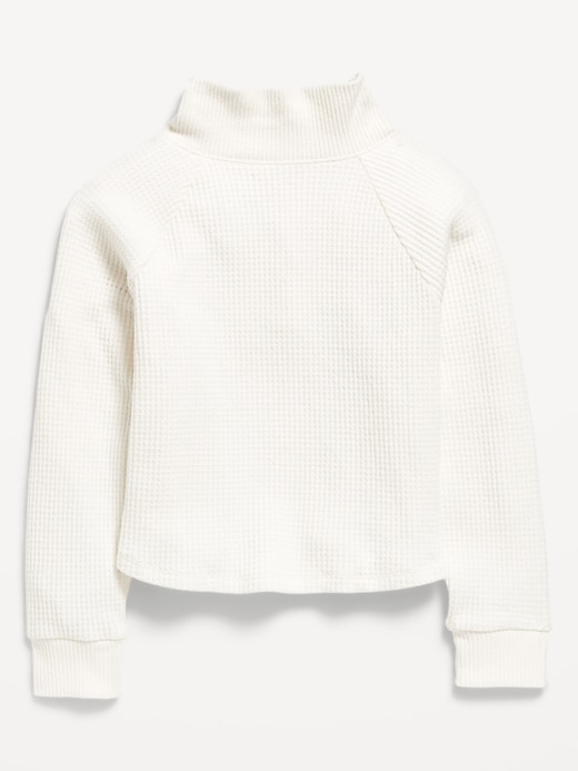 Image number 3 showing, CozePlush Waffle-Knit Henley Top for Girls