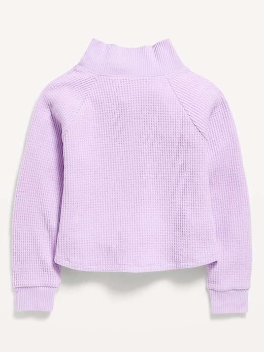 Image number 3 showing, CozePlush Waffle-Knit Henley Top for Girls