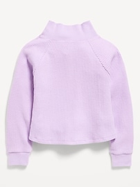 Image number 3 showing, CozePlush Waffle-Knit Henley Top for Girls