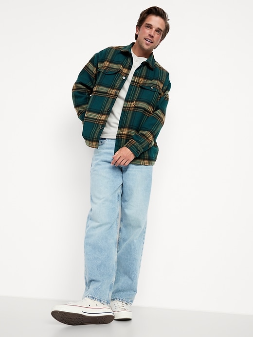 Image number 3 showing, Oversized Heavyweight Plaid Flannel Shirt