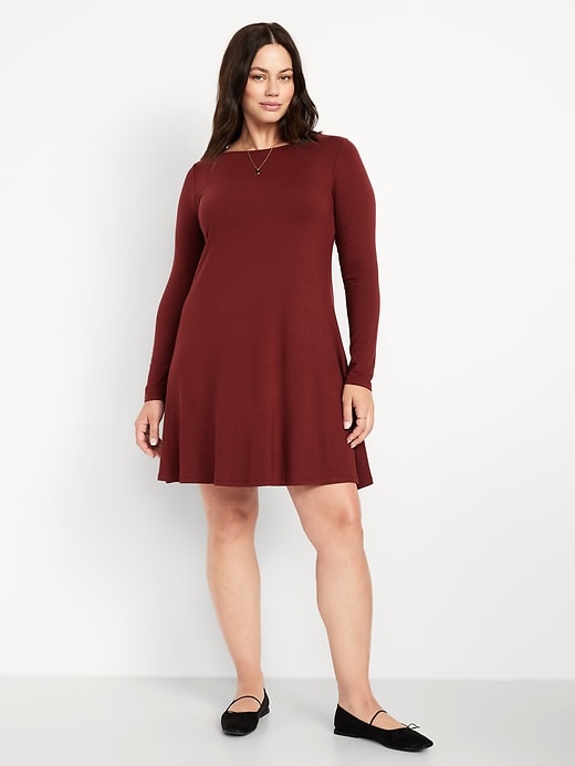 Image number 4 showing, Long-Sleeve Mini Swing Dress