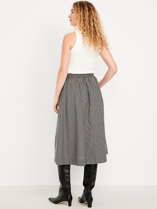 Image number 3 showing, Smocked-Waist Plaid Midi Skirt