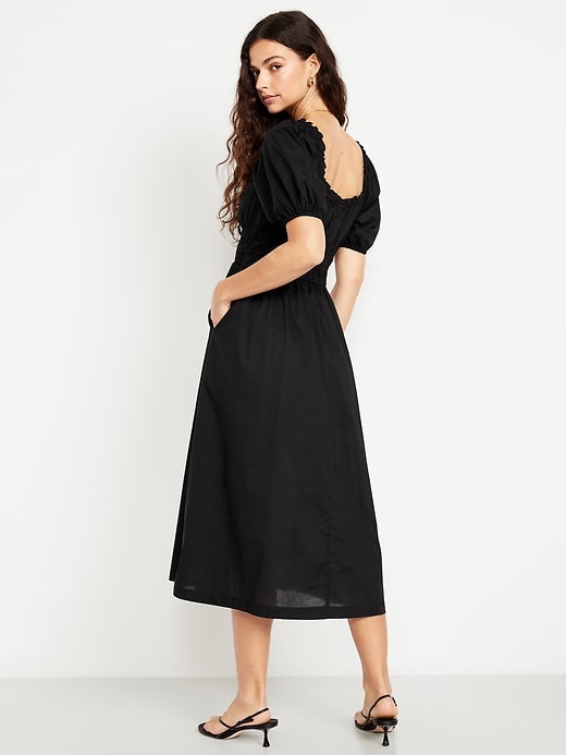 Image number 2 showing, Fit & Flare Puff-Sleeve Midi Dress