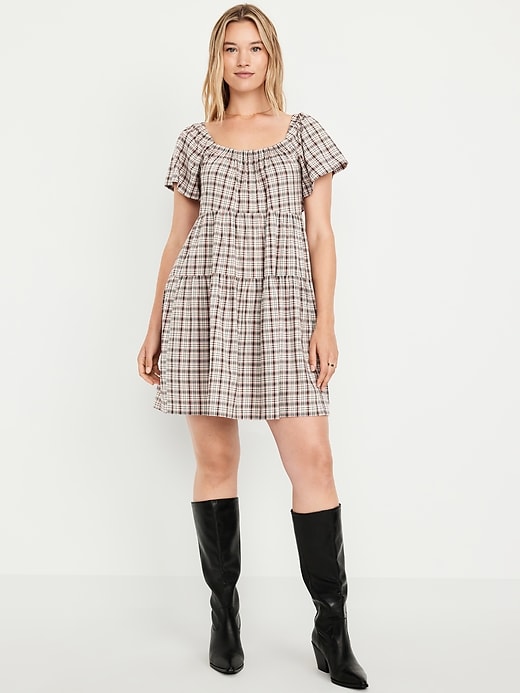 Image number 3 showing, Tiered Mini Swing Dress