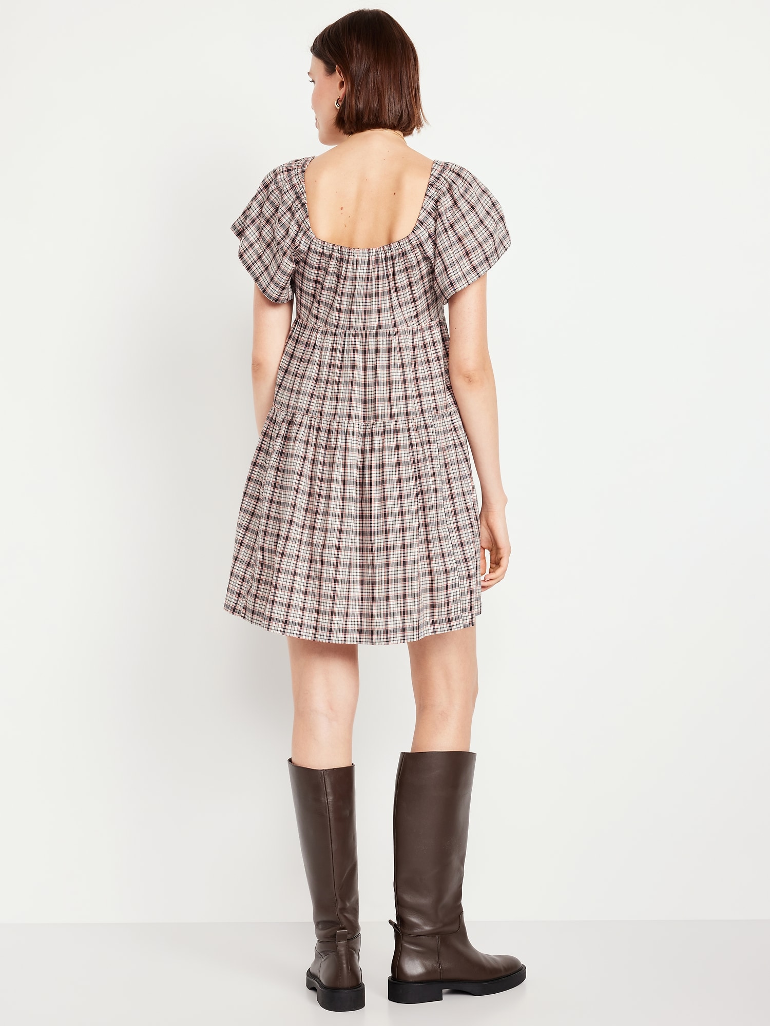 Tiered Mini Swing Dress