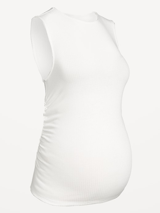 Image number 6 showing, Maternity Sleeveless High-Neck Rib Top
