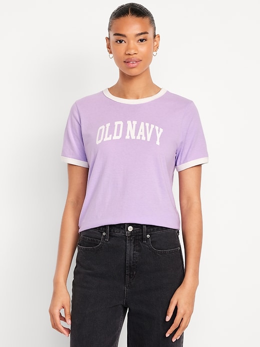Image number 1 showing, EveryWear Logo-Graphic Ringer T-Shirt
