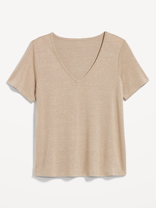 Image number 8 showing, Luxe V-Neck Shine T-Shirt