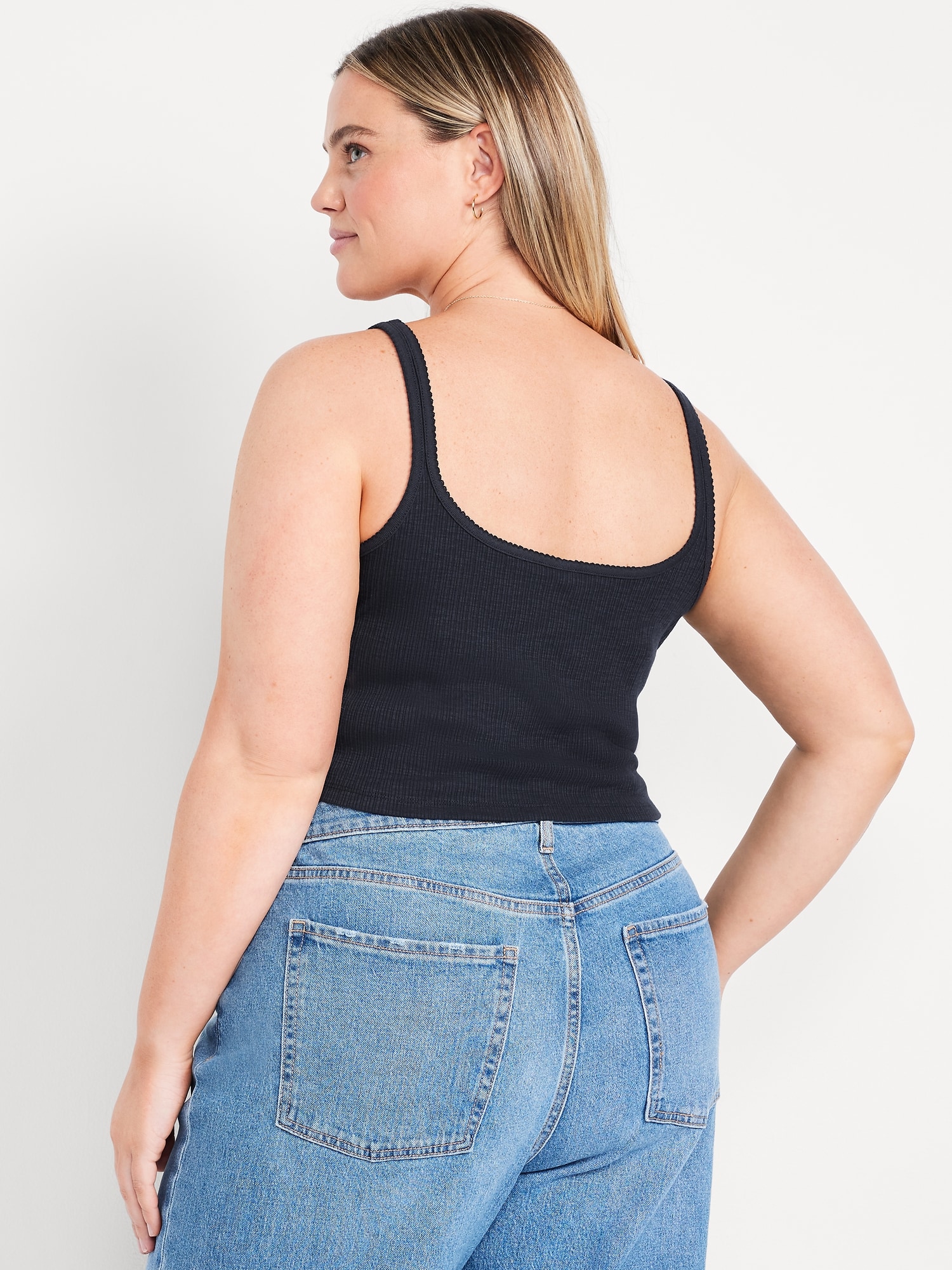 Cropped Pointelle Cami Top