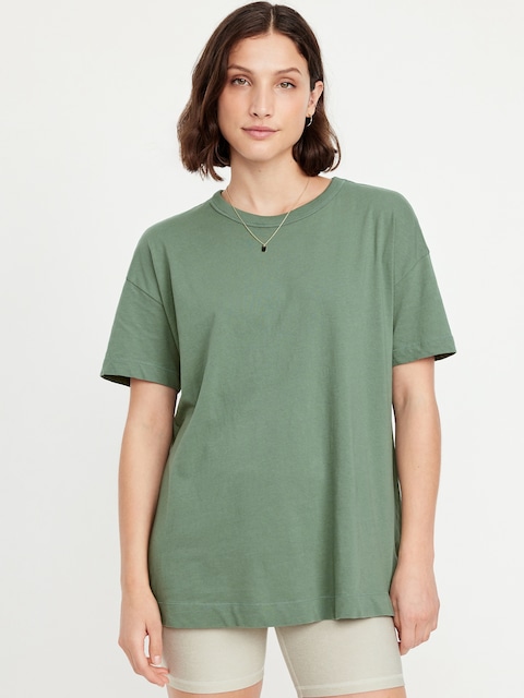 Oversized EveryWear Tunic T-Shirt - Green