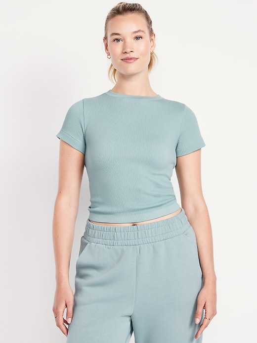 Image number 5 showing, Exhale Seamless Fitted Rib T-Shirt