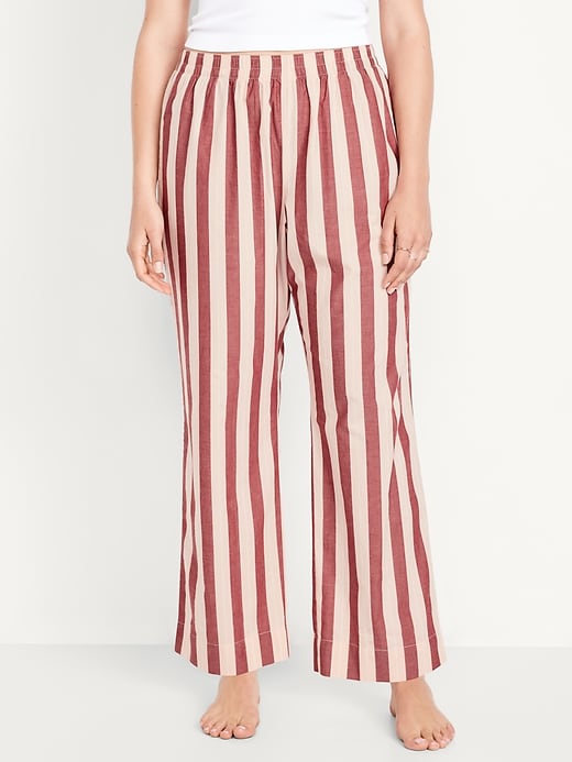 Image number 5 showing, High-Waisted Poplin Pajama Pant