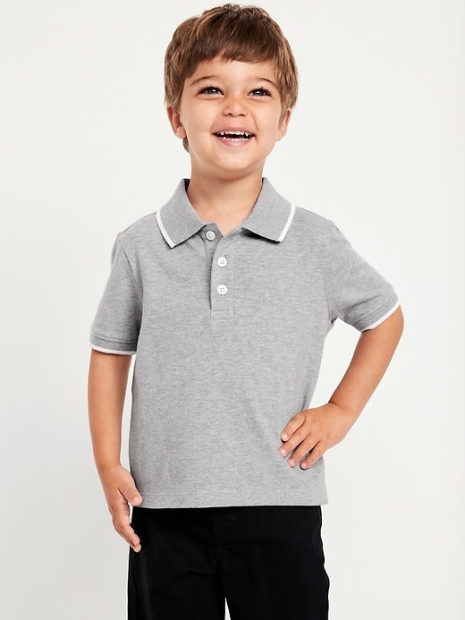 View large product image 1 of 2. Short-Sleeve Pique Polo Shirt for Toddler Boys