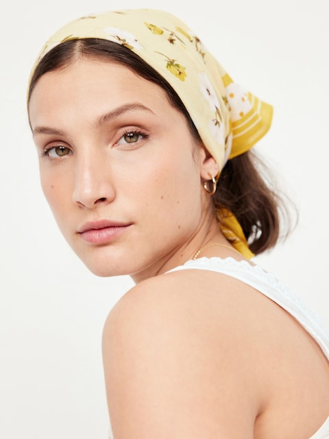 Square Scarf - Yellow Floral