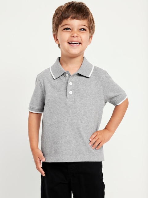Polo en piqué à manches courtes pour tout-petit garçon - Gris