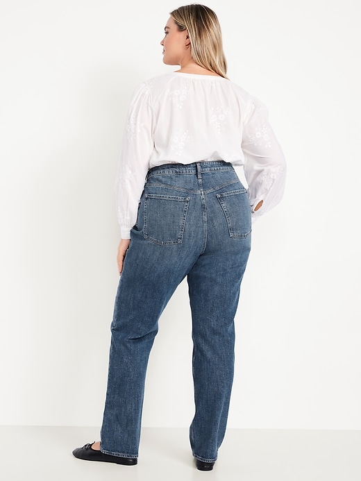 Image number 7 showing, Extra High-Waisted Straight Jeans