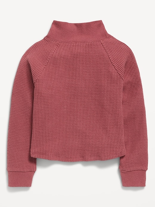 Image number 3 showing, CozePlush Waffle-Knit Henley Top for Girls