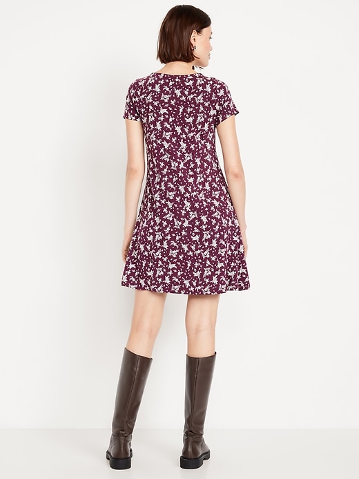 Image number 2 showing, Short-Sleeve Mini Swing Dress