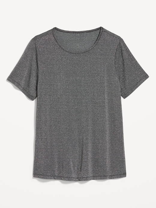 L'image numéro 8 présente T-shirt ras du cou luxueux scintillant