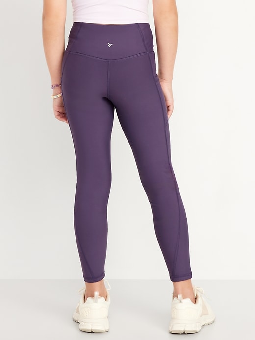 Image number 2 showing, High-Waisted PowerSoft 7/8-Length Side-Pocket Leggings for Girls