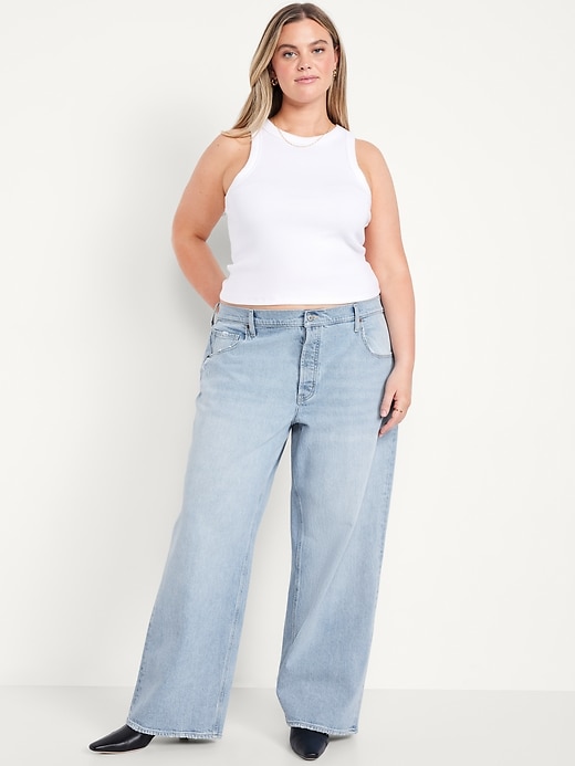L'image numéro 6 présente Jean coupe détendue à jambe large à taille basse moyenne
