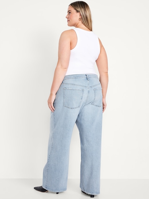 L'image numéro 7 présente Jean coupe détendue à jambe large à taille basse moyenne