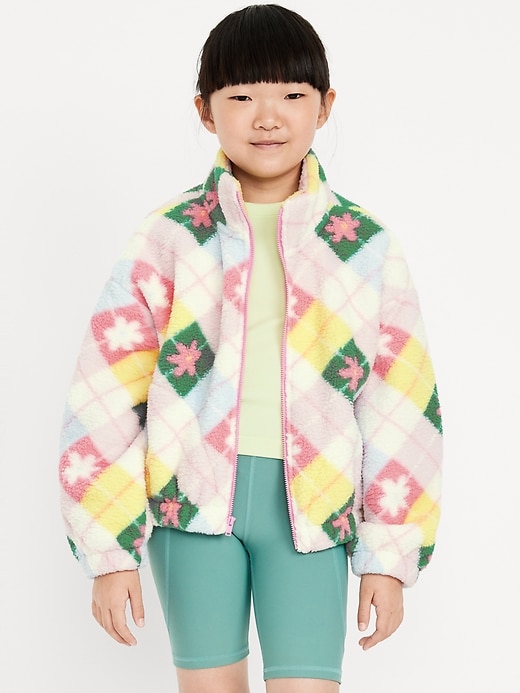 Image number 1 showing, Oversized Sherpa Zip Jacket for Girls