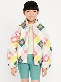 Image number 1 showing, Oversized Sherpa Zip Jacket for Girls