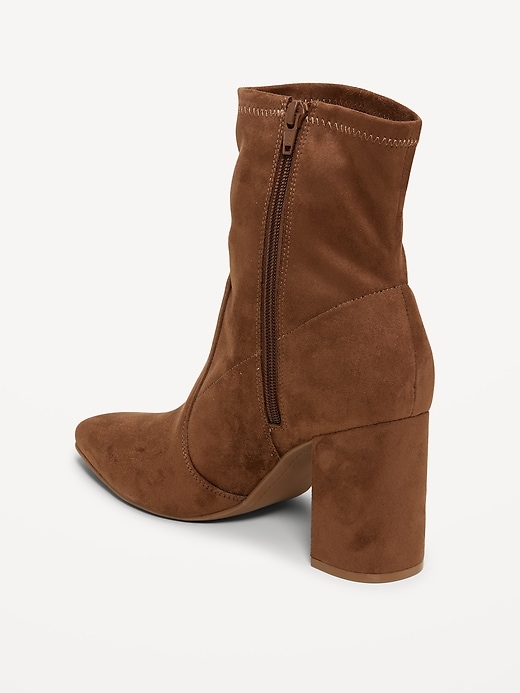 Image number 5 showing, Faux-Suede Heeled Boots for Women