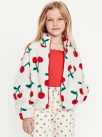 Image number 1 showing, Oversized Sherpa Zip Jacket for Girls