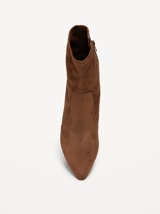 Image number 3 showing, Faux-Suede Heeled Boots for Women