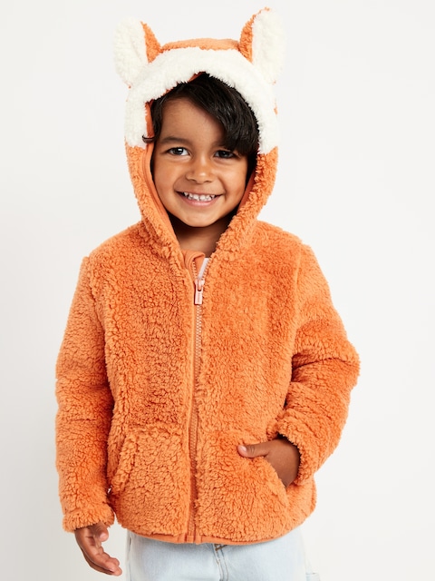 Critter Hooded Jacket for Toddler Boys - Orange
