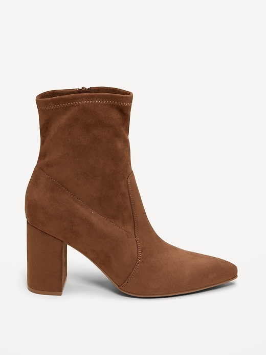 Image number 4 showing, Faux-Suede Heeled Boots for Women