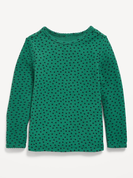 L'image numéro 1 présente T-shirt douillet gaufré à motif à manches longues pour toute-petite fille