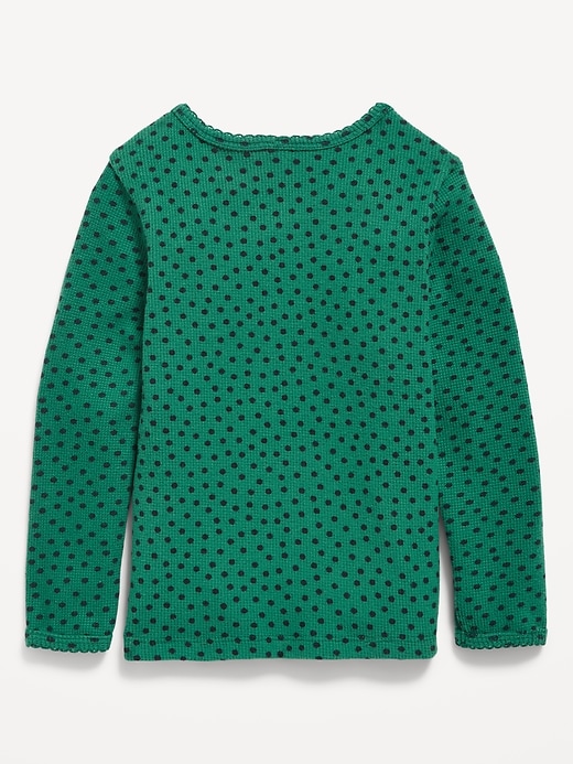 L'image numéro 2 présente T-shirt douillet gaufré à motif à manches longues pour toute-petite fille